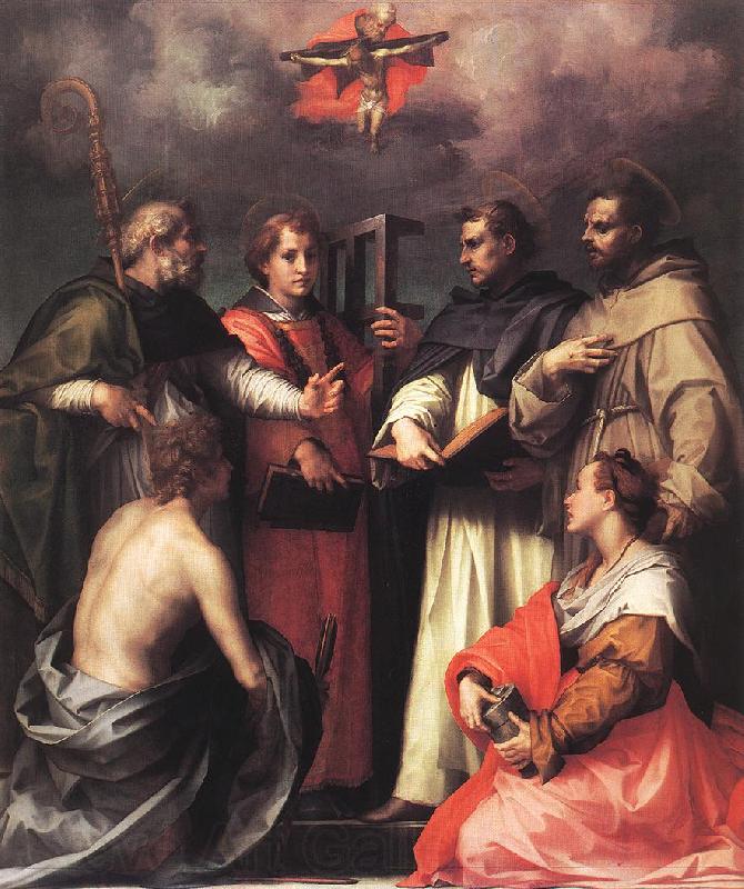 Andrea del Sarto Disputation over the Trinity Norge oil painting art